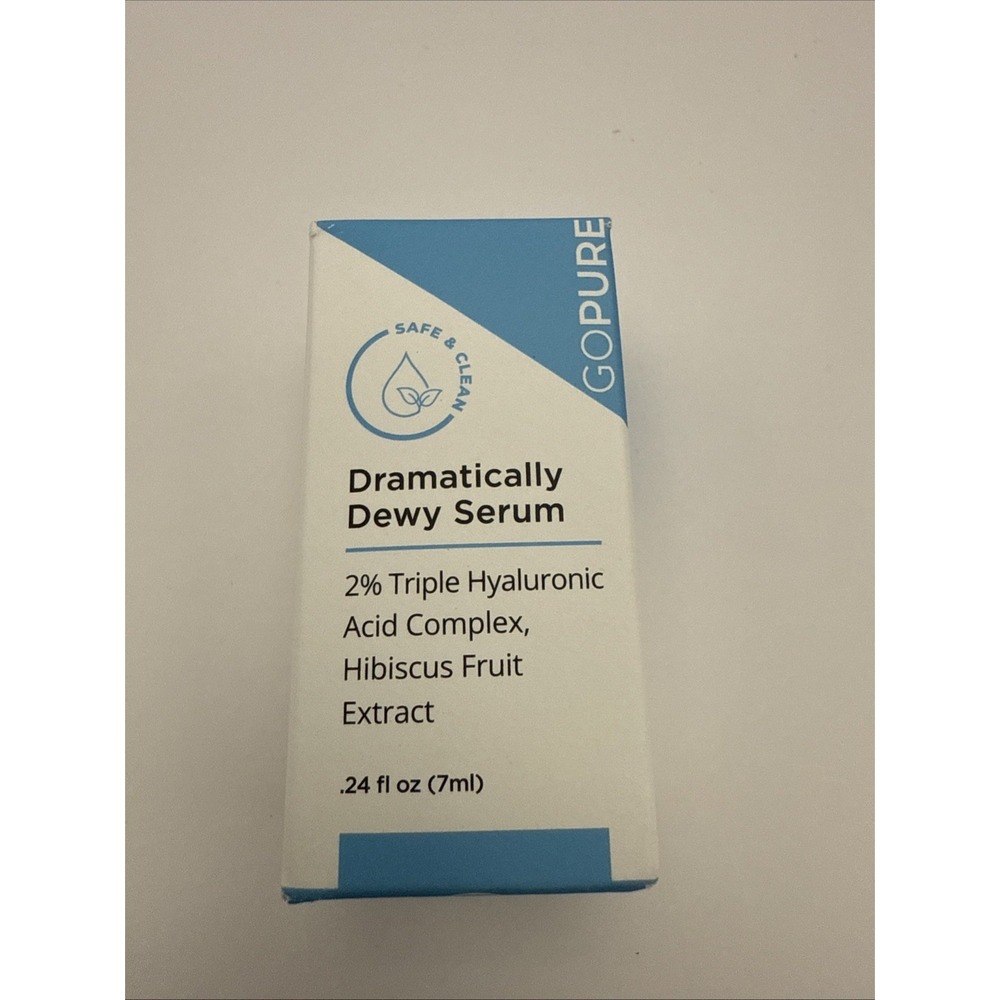 GoPure Hyaluronic Acid Dramatically Dewy Serum Mini Travel Sz .24oz - Brand New